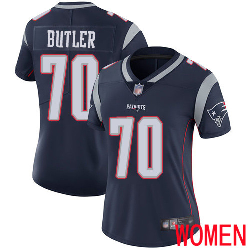 New England Patriots Football #70 Vapor Limited Navy Blue Women Adam Butler Home NFL Jersey